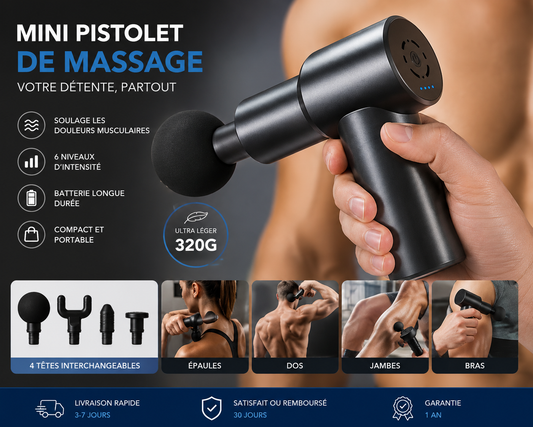 Mini pistolet de massage portable – Soulage les douleurs musculaires rapidement